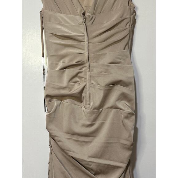 La Femme Evening Mother of the Bride Gown Nude 6 NWT 29805 Pleated Jersey Skirt - Picture 13 of 16